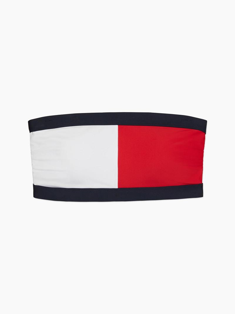 Női Tommy Hilfiger Essential Bandeau Bikini Top Úszóruhák Sötétkék | HU 414GSO